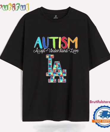 Los Angeles Dodgers Autism Accept Understand Love T Shirt