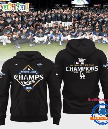 Los Angeles Dodgers National League Champions 2025 Black Hoodie Shirt