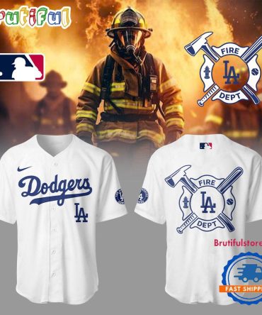 Los Angeles Dodgers X Firefighter Appreciation Night 3D All Over Print White Jersey