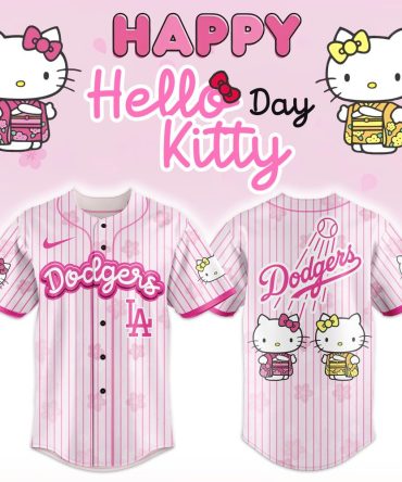 Limited Edition Hello Kitty Dodgers Jersey - Cute Pink Baseball Shirt For Fans