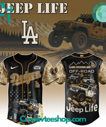 Jeep Life Off-Road Jersey - La Dodgers Camo Baseball Shirt For Adventurers