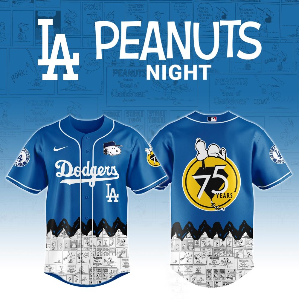 Limited Edition La Dodgers Peanuts Night Jersey – Celebrate 75 Years With Snoopy!