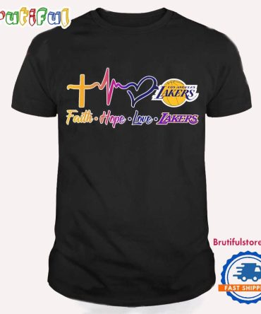 Los Angeles Lakers Heartbeat Faith Hope Love T Shirt