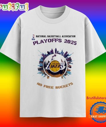 Los Angeles Lakers No Free Buckets Playoffs 2025 City Skyline Shirt