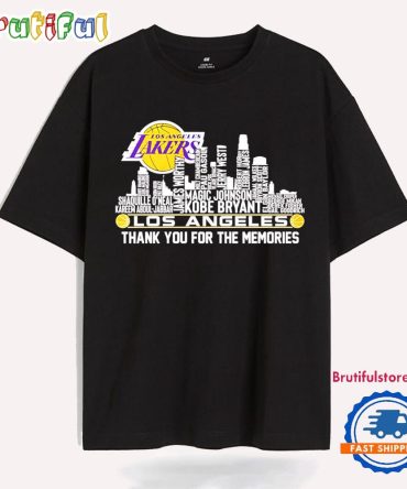 Los Angeles Lakers Player Name Thank You For The Memories Skyline T Shirt