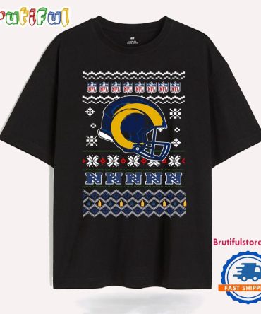 Los Angeles Rams Football Logo Team Helmet Merry Chritmas 2024 T Shirt
