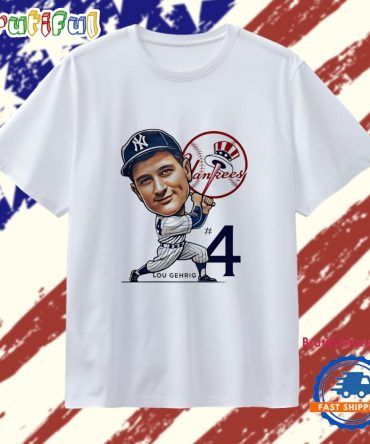 Lou Gehrig New York Yankees Signature Caricature T Shirt