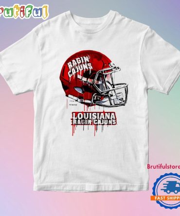 Louisiana Ragin’ Cajuns Dripping Football Helmet T Shirt