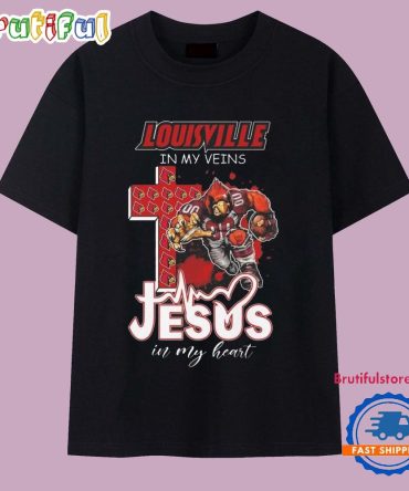 Louisville Cardinals In My Veins Jesus In My Heart Mascot 2025 T Shirt