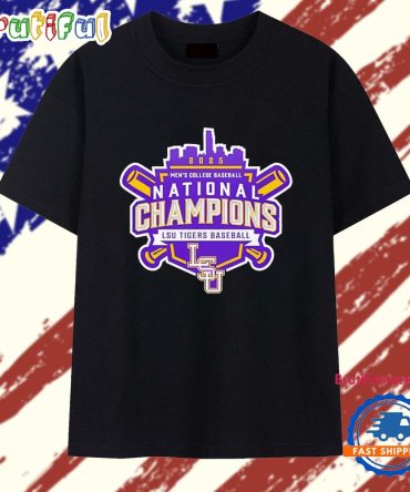Lsu Tigers 2025 Men’S College Baseball Champions Skyline T Shirt