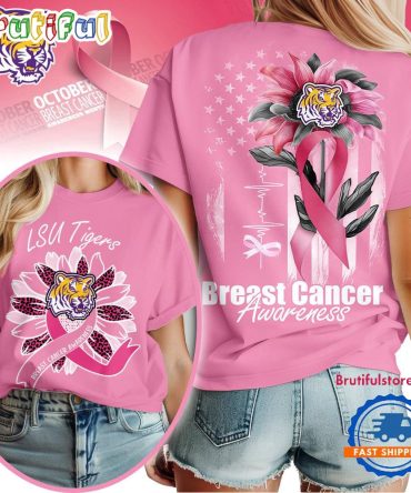 Lsu Tigers 2025 Ncaa Breast Cancer Sunflowers Unisex 3D Shirt