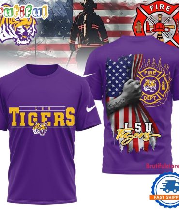 Lsu Tigers 2025 Ncaa Firefighter American Flag 3D Shirt