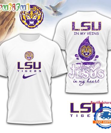 Lsu Tigers Jesus In My Heart Unissex 3D Shirt
