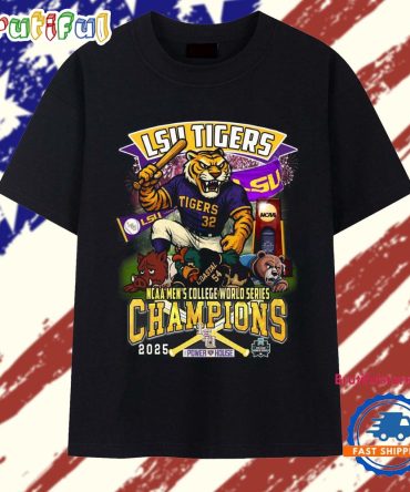Lsu Tigers Ncaa Men'S College World Series Champions 2025 Mascot T Shirt