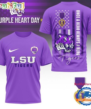 Lsu Tigers Ncaa National Purple Heart Day Unisex 3D Shirt