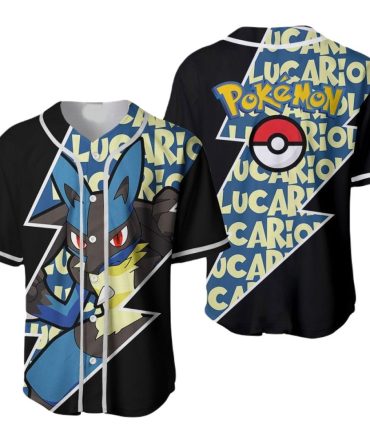 Limited Edition Pokémon Lucario Baseball Jersey – Stylish & Comfortable Fan Apparel