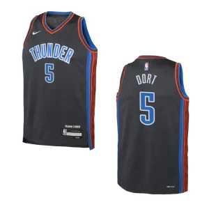 2022-23 Oklahoma City Thunder Youth City Edition Luguentz Dort Grey Jersey - Alzaintravels