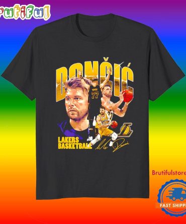 Luka Doncic Los Angeles Lakers Player Collage Signature T Shirt