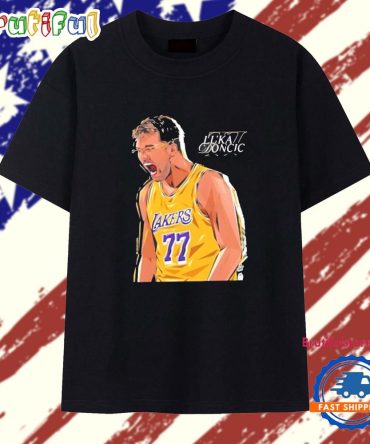 Luka Doncic Wearing New Lakers Luka T Shirt