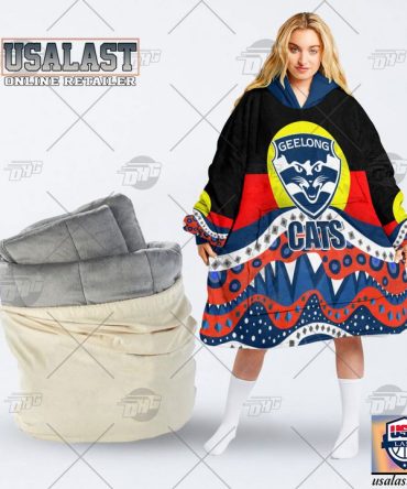 Afl Geelong Cats Lover Aboriginal Flag Indigenous Blanket Hoodie Hoodie Blanket