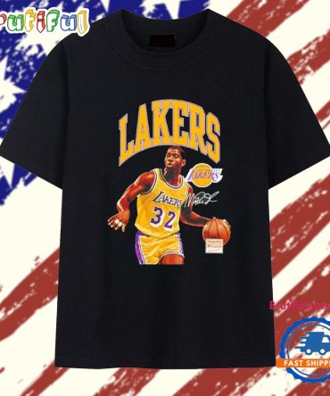 Magic Johnson Los Angeles Lakers Signature Graphic T Shirt