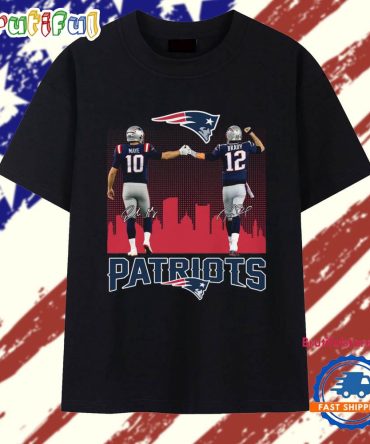 Maye And Brady Patriots Graphic Signature 2025 T Shirt