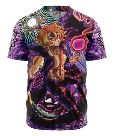 Trippy Meliodas Assault Mode Seven Deadly Sins Baseball Jersey Without Piping