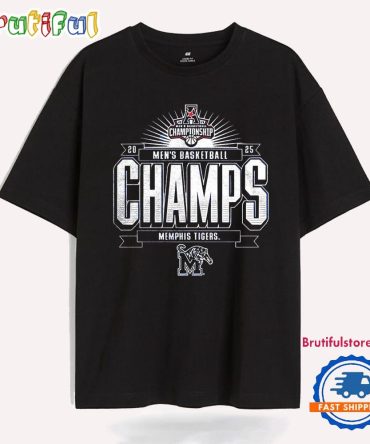 Memphis Tigers 2025 Aac Men’S Basketball Conference Tournament Champions New T Shirt