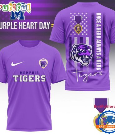 Memphis Tigers Ncaa National Purple Heart Day Unisex 3D Shirt
