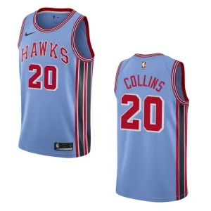 Hawks #20 John Collins Hardwood Classic Jersey - Light Blue - Alzaintravels