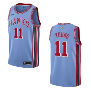 Hawks #11 Trae Young Hardwood Classic Jersey - Light Blue - Alzaintravels