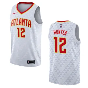 Hawks #12 De'andre Hunter Association Jersey - White - Alzaintravels