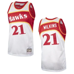Hawks #21 Dominique Wilkins Hardwood Classics Jersey - Platinum - Alzaintravels