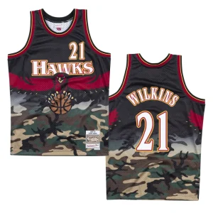 Hawks #21 Dominique Wilkins Woodland Camo Jersey - Camo - Alzaintravels