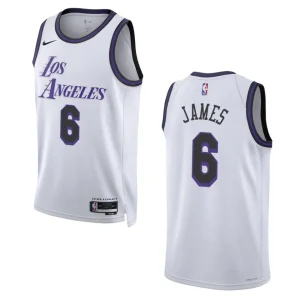 Lakers 2022-23 City Edition LeBron James White Jersey Swingman - Alzaintravels