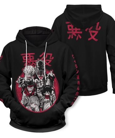 My Hero Academia Hoodie Villians Black Red Hoodie