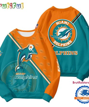 Miami Dolphins 2025 Nfl Customized Round Neck Sweatshirt