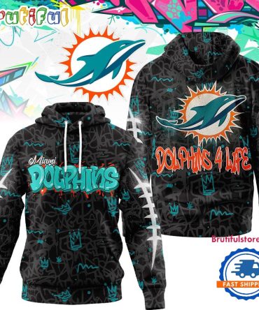 Miami Dolphins Nfl Special Graffiti My Team 4 Life All Over Print Hoodie Shirt