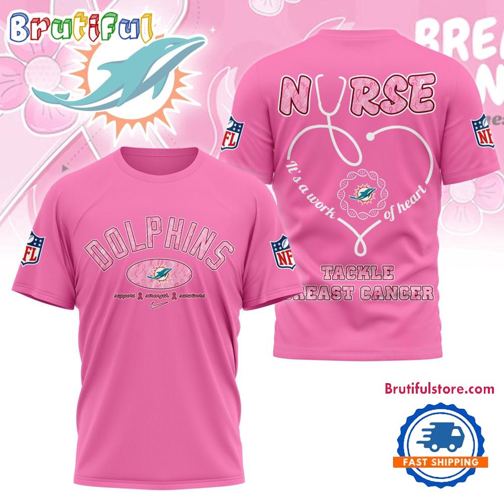 Miami Dolphins Nurse Breast Cancer Awareness Limited Ediition 3D Shirt