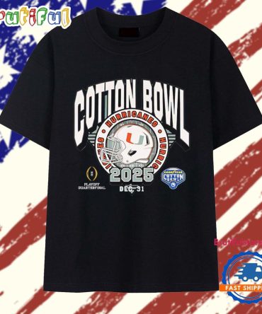 Miami Hurricanes 2025 Goodyear Cotton Bowl Helmet T Shirt