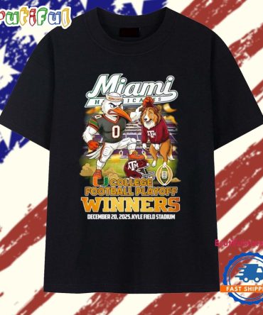 Miami Hurricanes 2025-26 College Football Playoff Bound Winners Mascot T Shirt