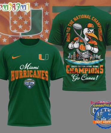 Miami Hurricanes 2026 Ncaa Cotton Bowl Game Champions Limited 3D Shirt