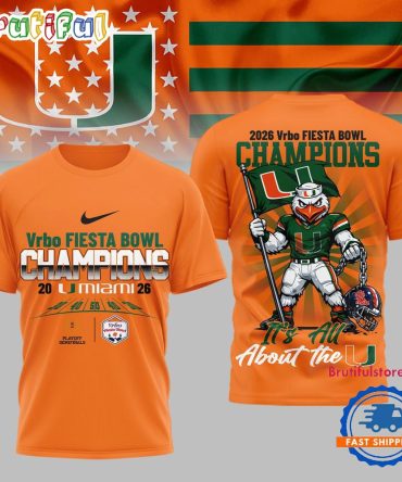 Miami Hurricanes 2026 Ncaa Fiesta Bowl Champions Special New 3D Shirt
