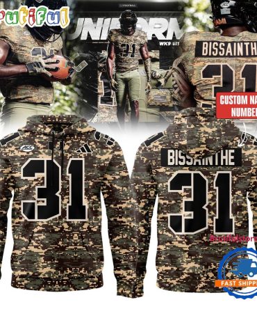 Miami Hurricanes Bissainthe 2025 Football Salute To Service Custom Hoodie