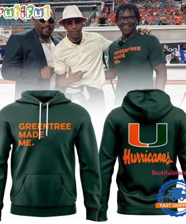 Miami Hurricanes Football Greentree Made Me Dark Green Hoodie