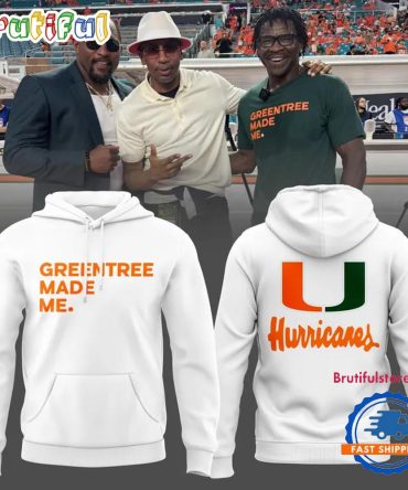 Miami Hurricanes Football Greentree Made Me White Hoodie