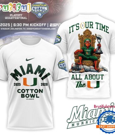 Miami Hurricanes Ncaa 2025-2026 Cotton Bowl Champions Special New White T Shirt