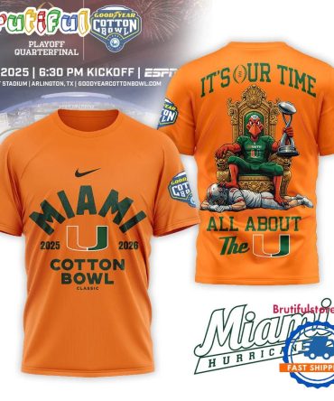 Miami Hurricanes Ncaa 2025-2026 Cotton Bowl Champions Unisex T Shirt