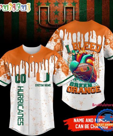 Miami Hurricanes Ncaa I Bleed Baseball Jersey