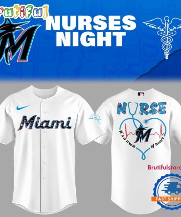 Miami Marlins Nurses Night 2025 White Jersey
